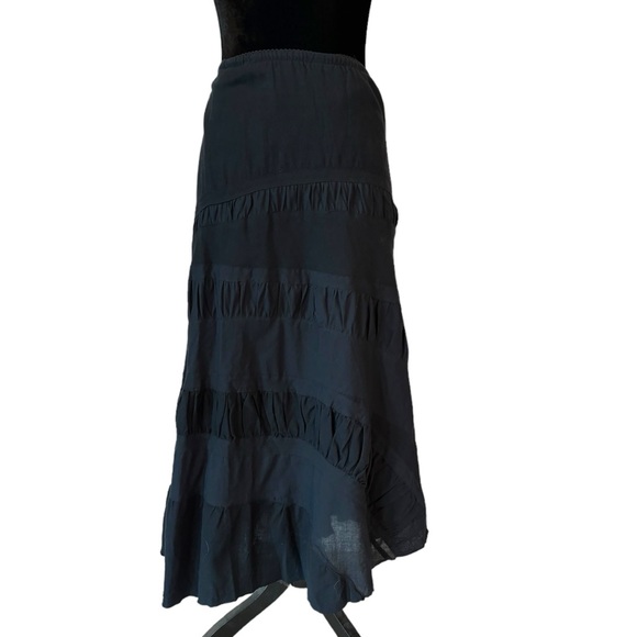 Bleu Bayou Black Boho Maxi Skirt Size Small - Picture 4 of 7
